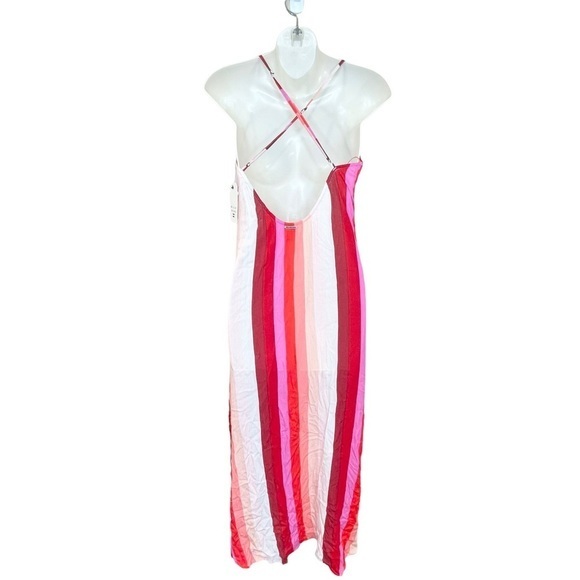 Billabong Wanna Be Around Striped Woven V-Neck Slip Maxi Dress Size M  NWT - Picture 5 of 12